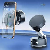 Magnetic Vacuum Phone Holder – Strong Vacuum Suction Phone Holder for Car, Mirror, Glass – Universal 360° Magnetic Suction Phone Holder for Smartphones